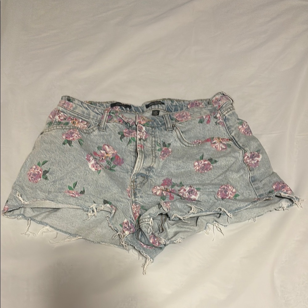Floral Denim Women's Shorts